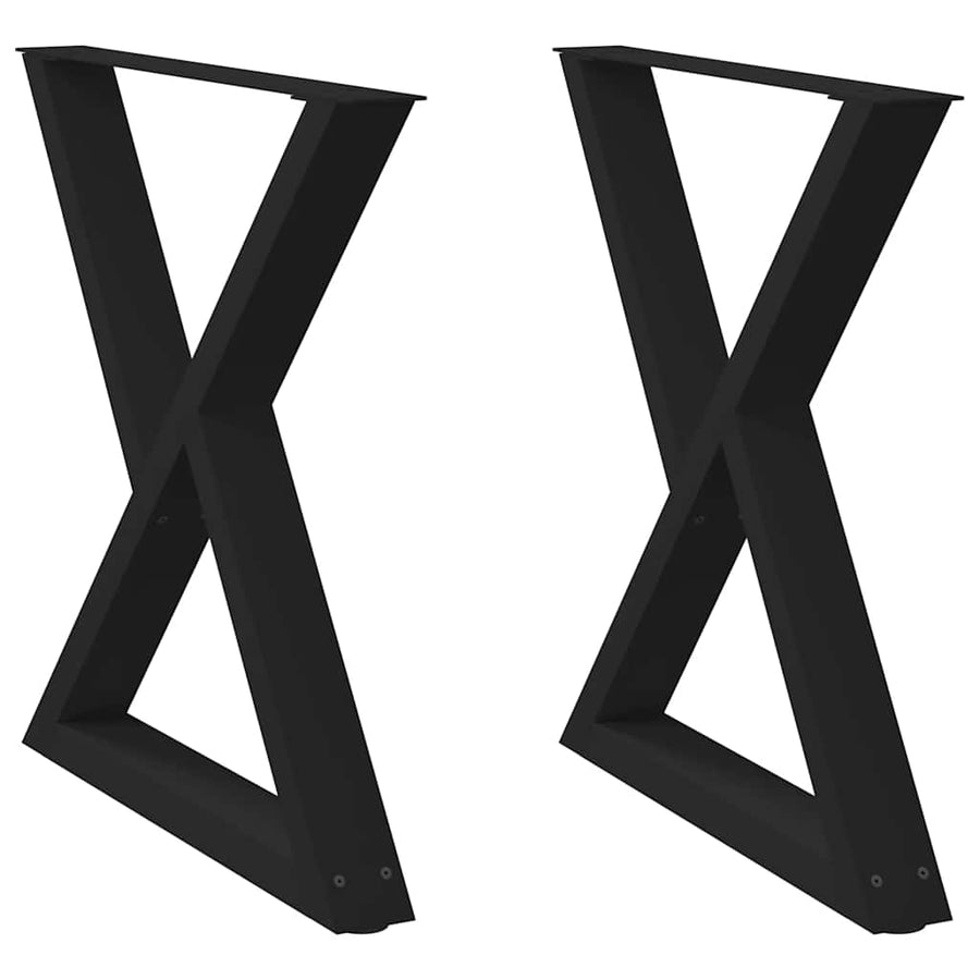 Eettafelpoten 2 st 70x(72-73,3) cm staal zwart
