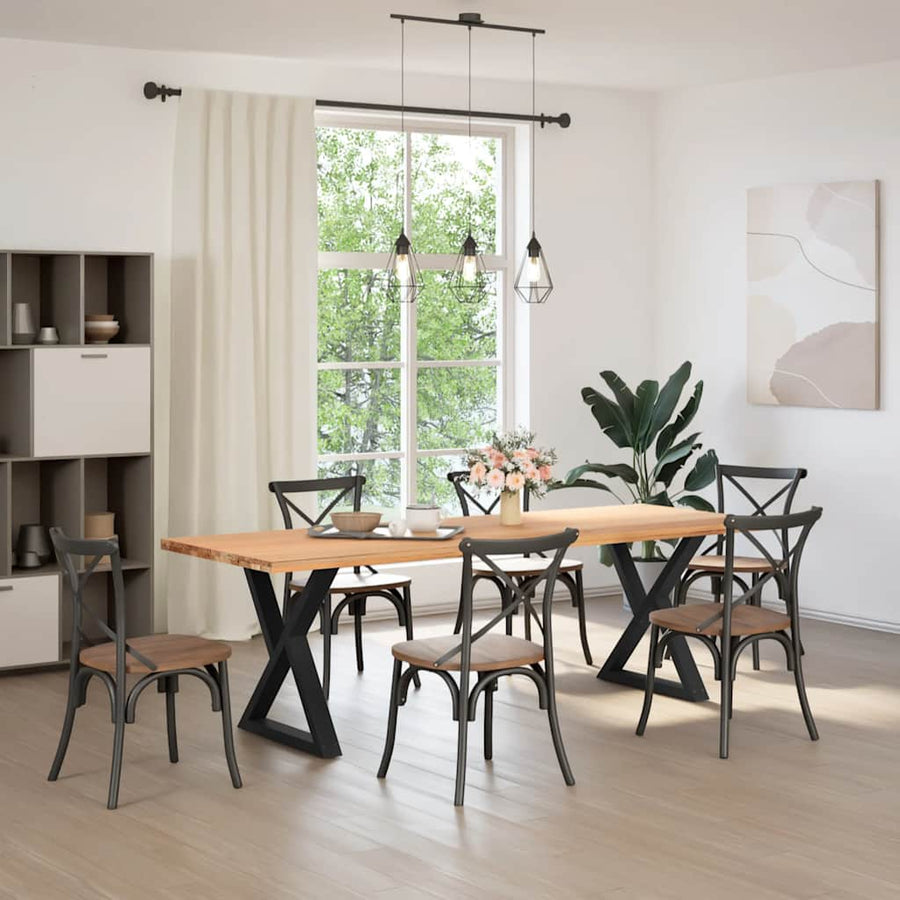 Eettafelpoten 2 st 70x(72-73,3) cm staal zwart