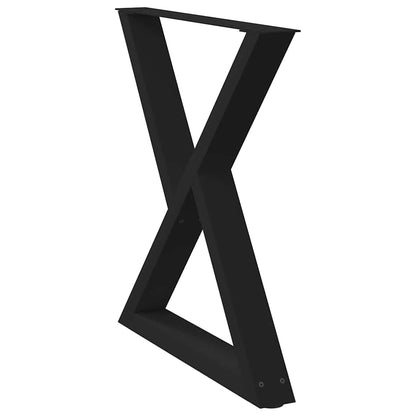 Eettafelpoten 2 st 70x(72-73,3) cm staal zwart