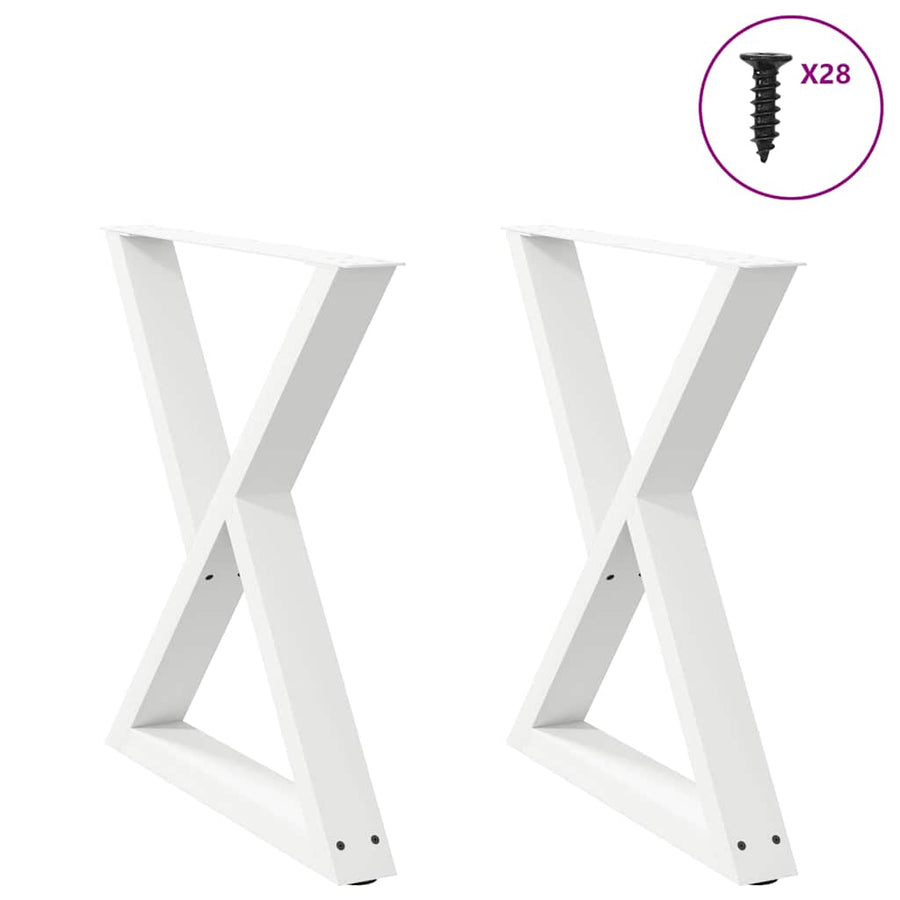 Eettafelpoten 2 st 70x(72-73,3) cm staal wit