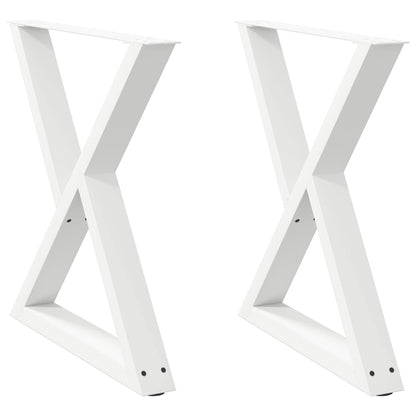 Eettafelpoten 2 st 70x(72-73,3) cm staal wit
