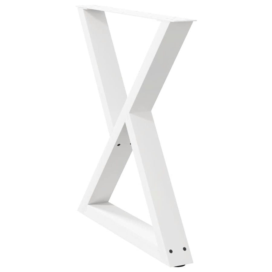 Eettafelpoten 2 st 70x(72-73,3) cm staal wit