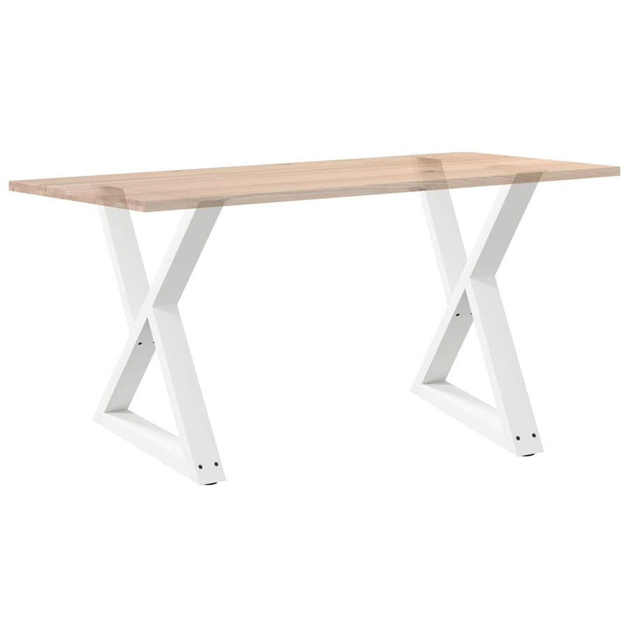 Eettafelpoten 2 st 70x(72-73,3) cm staal wit