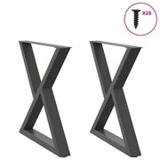 Eettafelpoten 2 st 70x72-73,3 cm staal antraciet