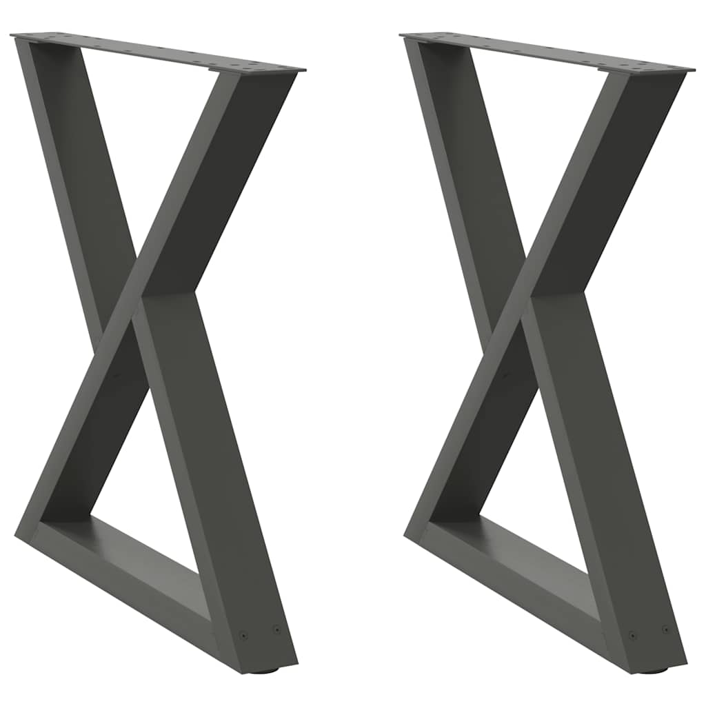 Eettafelpoten 2 st 70x(72-73,3) cm staal antraciet
