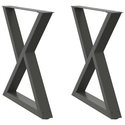 Eettafelpoten 2 st 70x(72-73,3) cm staal antraciet