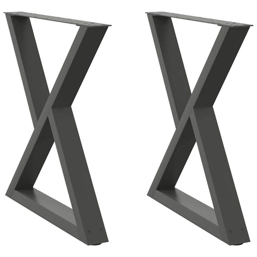 Eettafelpoten 2 st 70x(72-73,3) cm staal antraciet