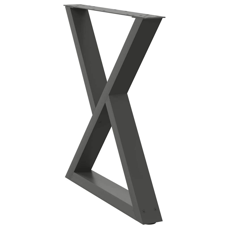 Eettafelpoten 2 st 70x(72-73,3) cm staal antraciet
