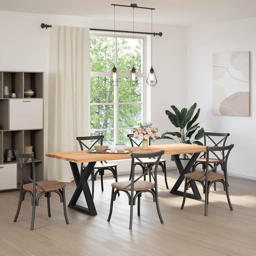 Eettafelpoten 2 st 80x(72-73,3) cm staal zwart