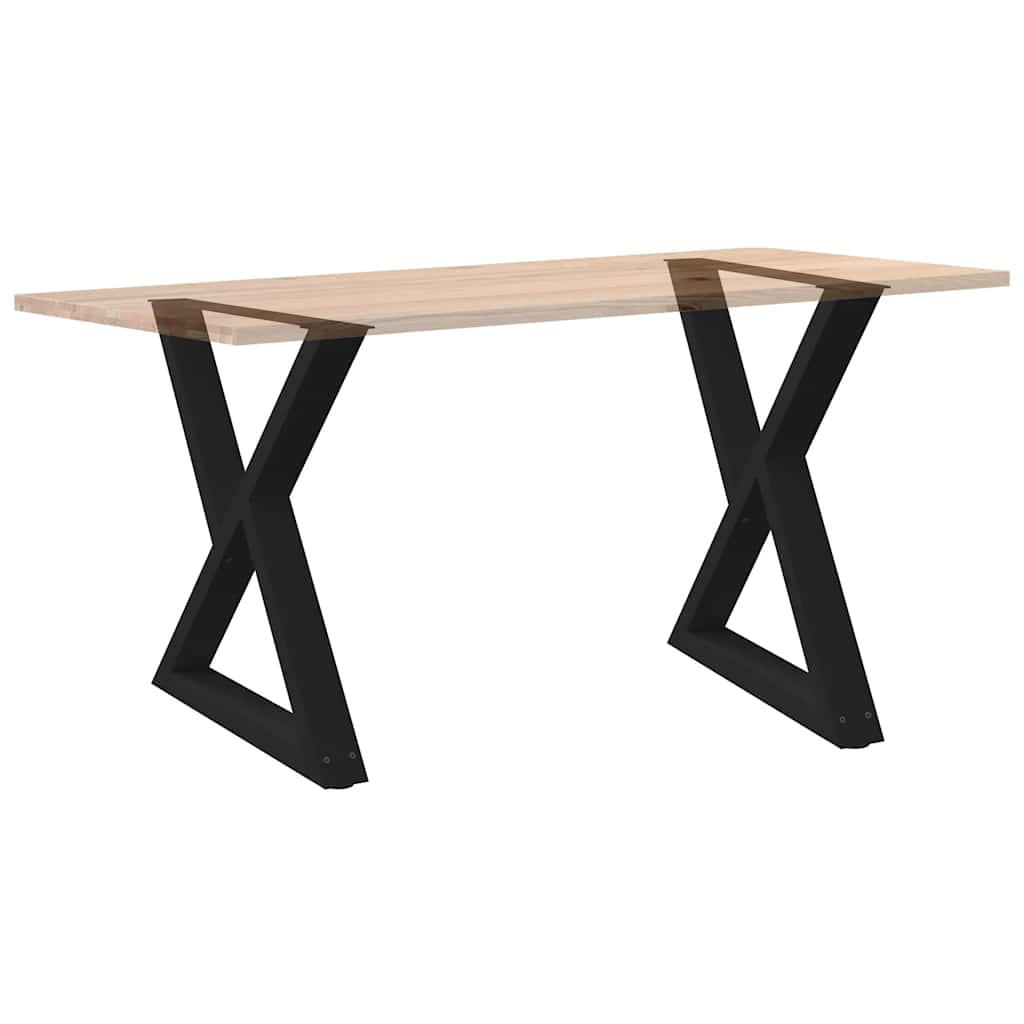 Eettafelpoten 2 st 80x(72-73,3) cm staal zwart