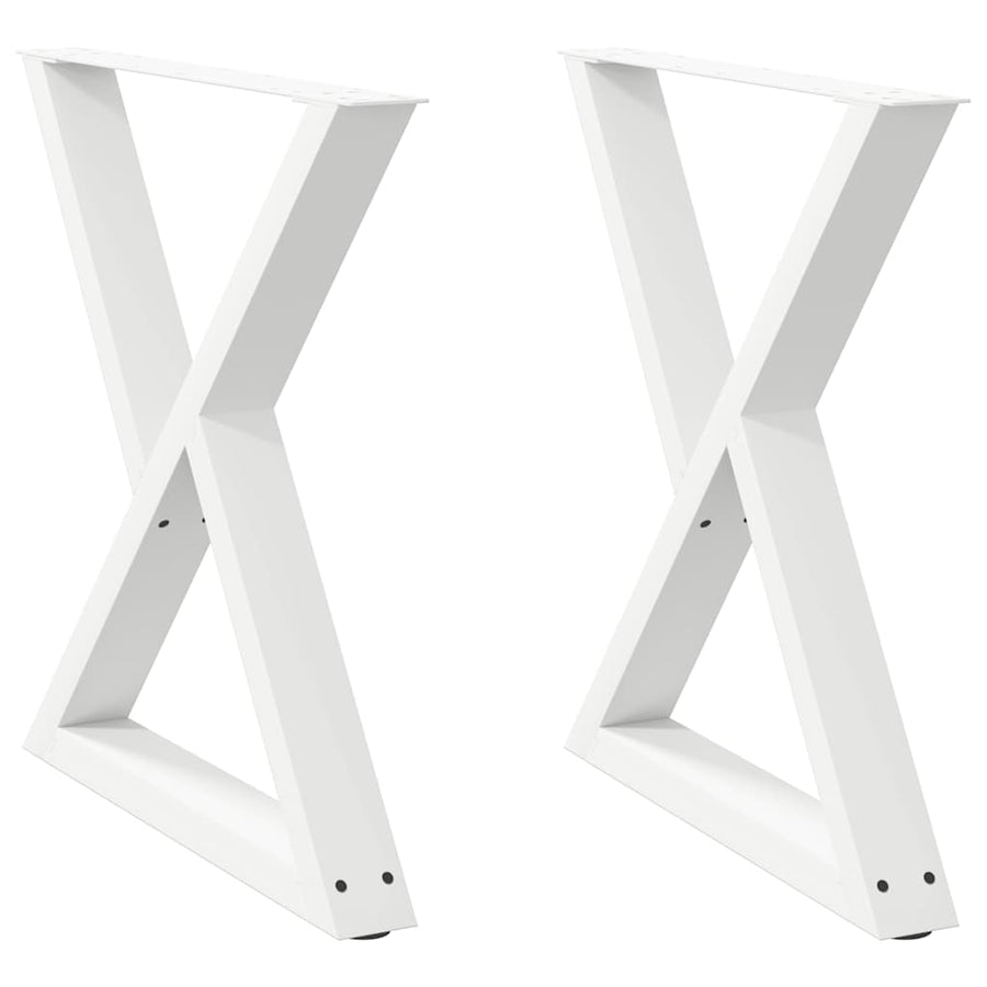 Eettafelpoten 2 st 80x(72-73,3) cm staal wit