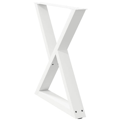 Eettafelpoten 2 st 80x(72-73,3) cm staal wit