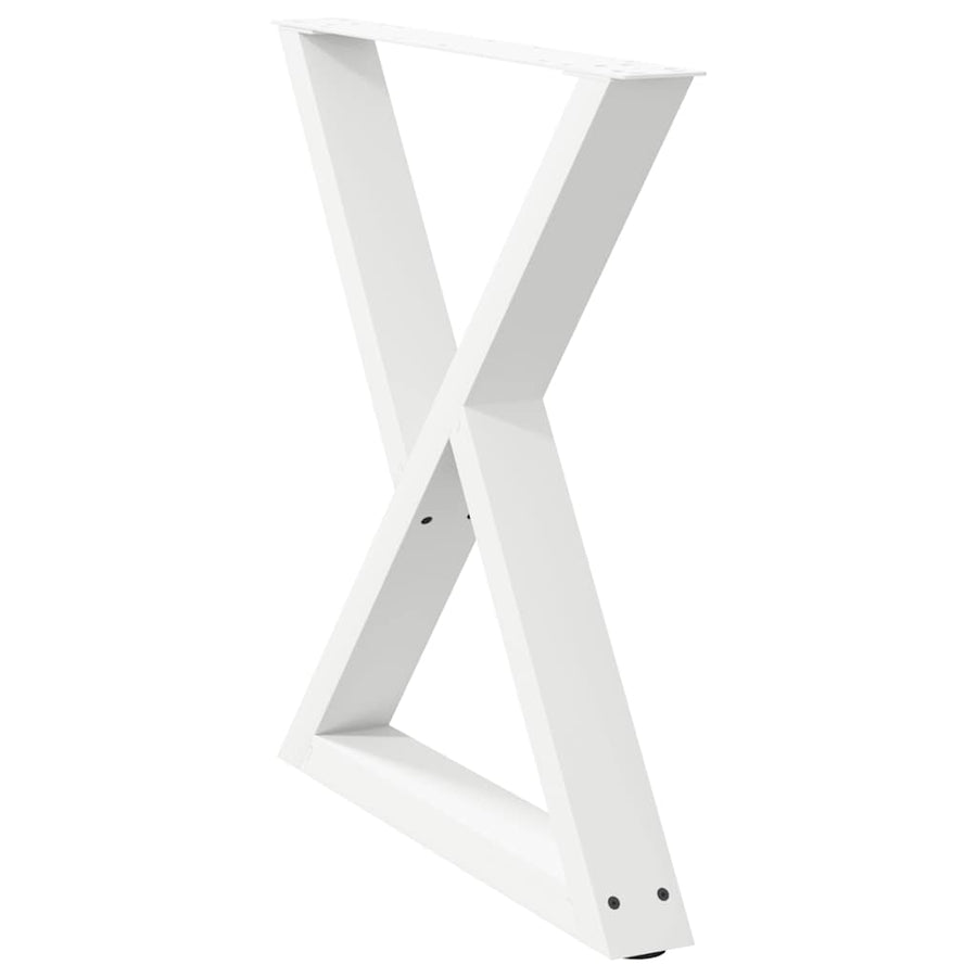 Eettafelpoten 2 st 80x(72-73,3) cm staal wit