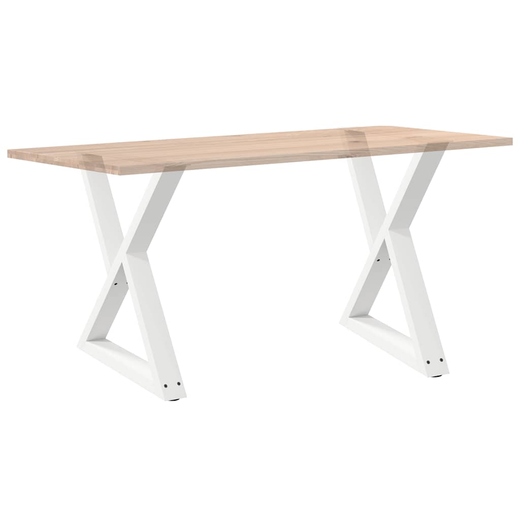 Eettafelpoten 2 st 80x(72-73,3) cm staal wit