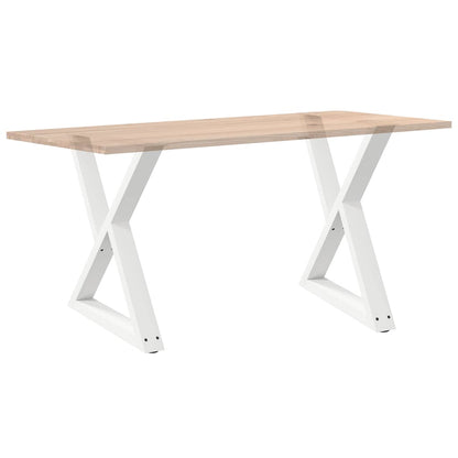 Eettafelpoten 2 st 80x(72-73,3) cm staal wit