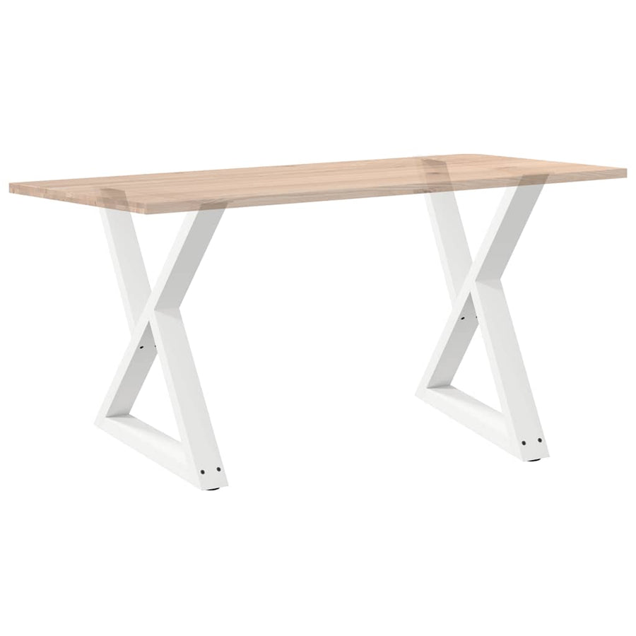 Eettafelpoten 2 st 80x(72-73,3) cm staal wit