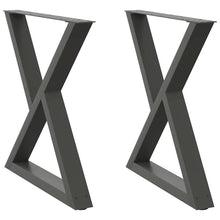 Eettafelpoten 2 St 80X(72-73,3) Cm Staal Antraciet Wit
