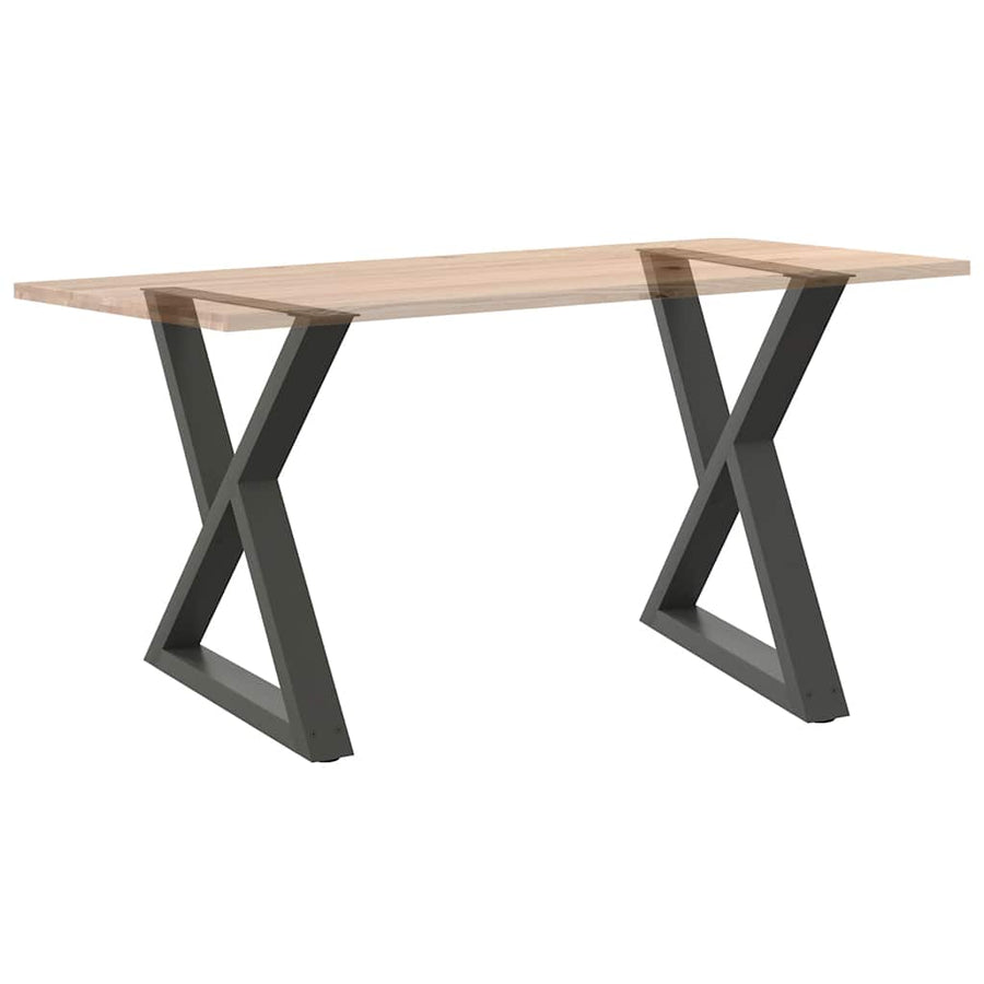Eettafelpoten 2 St 80X(72-73,3) Cm Staal Antraciet Wit