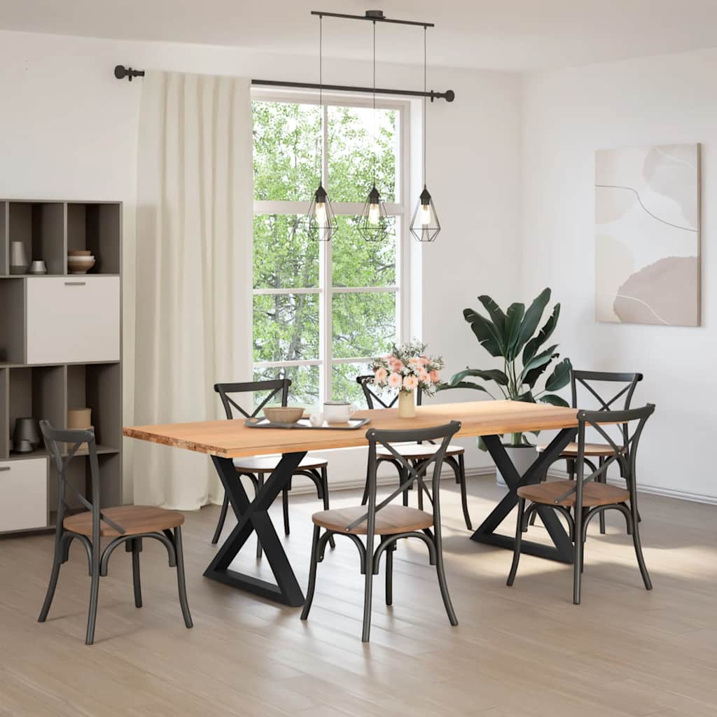 Eettafelpoten 2 st 90x(72-73,3) cm staal zwart