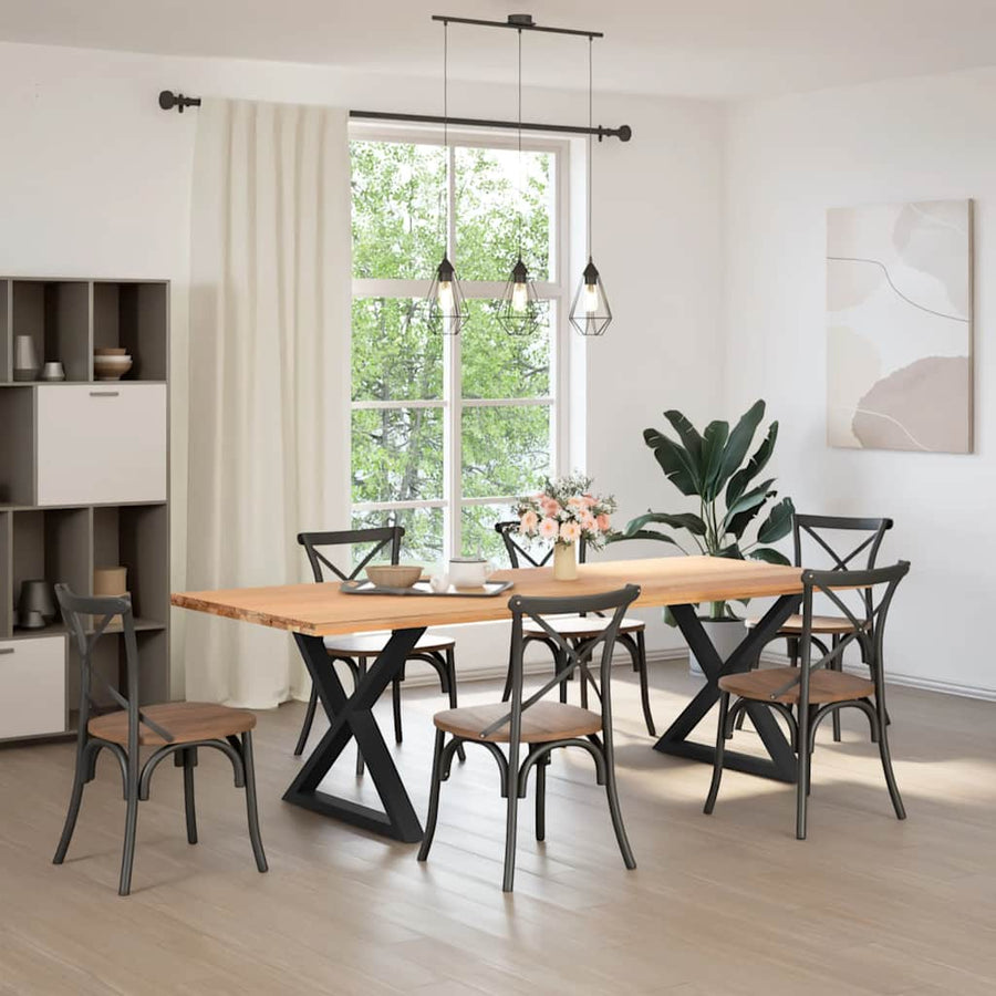 Eettafelpoten 2 st 90x(72-73,3) cm staal zwart