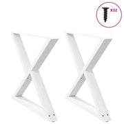 Eettafelpoten 2 st 90x72-73,3 cm staal wit