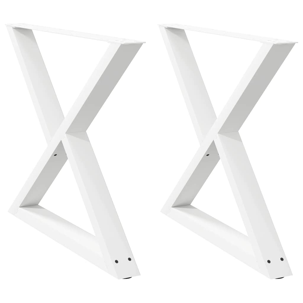 Eettafelpoten 2 st 90x(72-73,3) cm staal wit