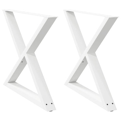 Eettafelpoten 2 st 90x(72-73,3) cm staal wit