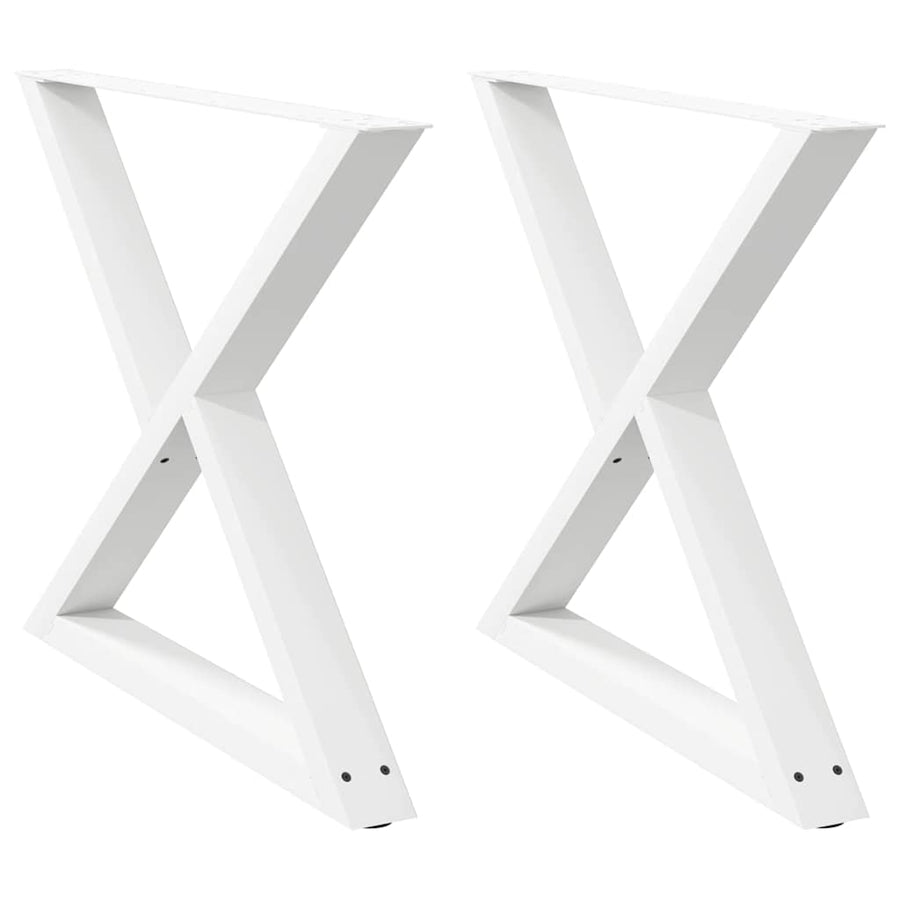 Eettafelpoten 2 st 90x(72-73,3) cm staal wit