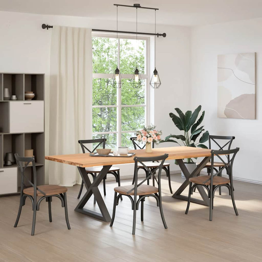 Eettafelpoten 2 st 90x(72-73,3) cm staal wit