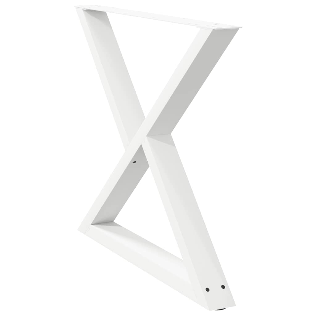 Eettafelpoten 2 st 90x(72-73,3) cm staal wit