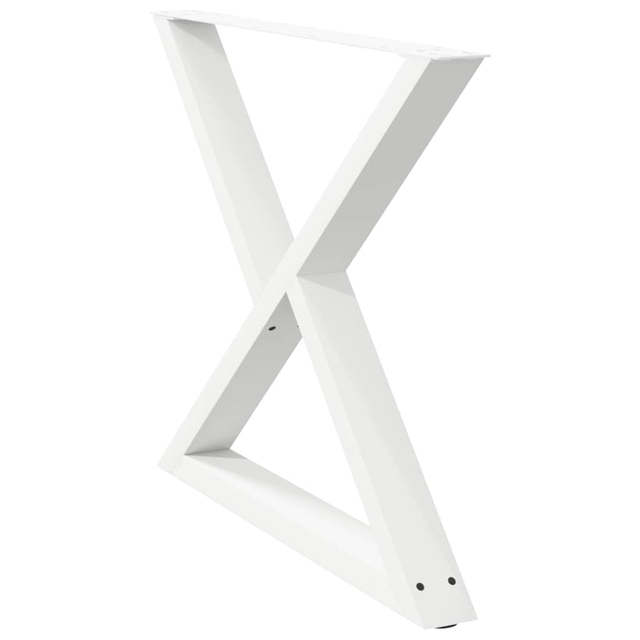 Eettafelpoten 2 st 90x(72-73,3) cm staal wit