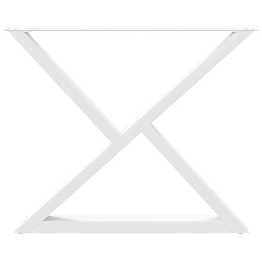 Eettafelpoten 2 st 90x(72-73,3) cm staal wit