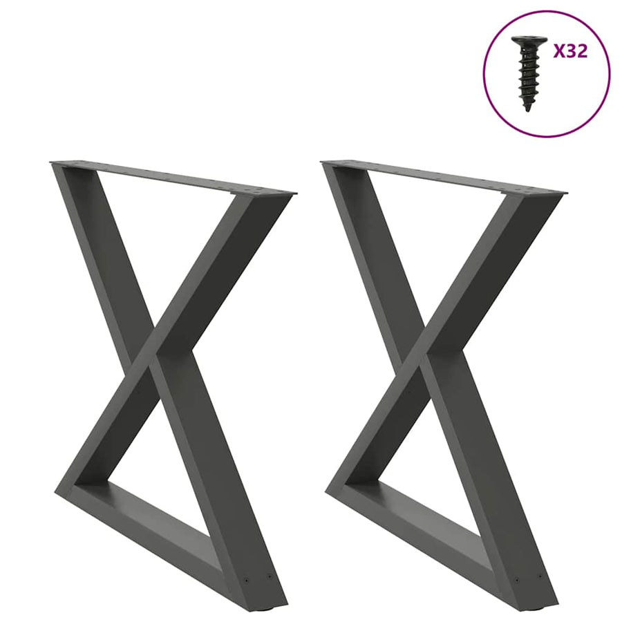 Eettafelpoten 2 st 90x(72-73,3) cm staal antraciet