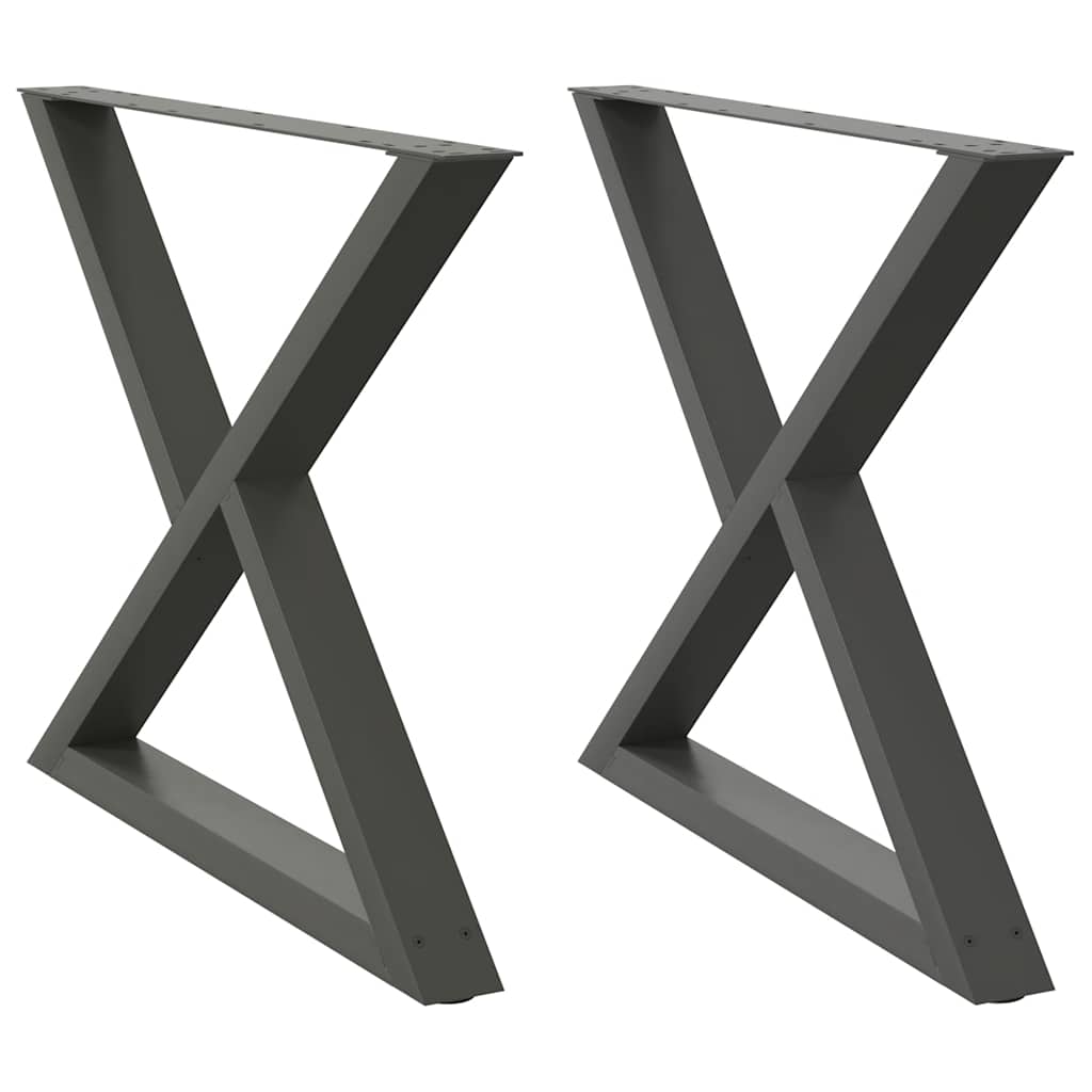 Eettafelpoten 2 st 90x(72-73,3) cm staal antraciet
