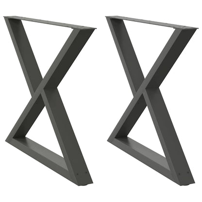 Eettafelpoten 2 st 90x(72-73,3) cm staal antraciet
