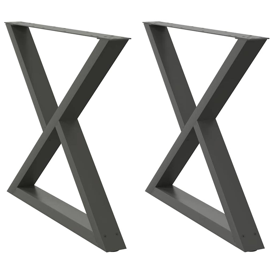 Eettafelpoten 2 st 90x(72-73,3) cm staal antraciet