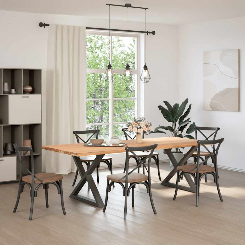 Eettafelpoten 2 st 90x(72-73,3) cm staal antraciet