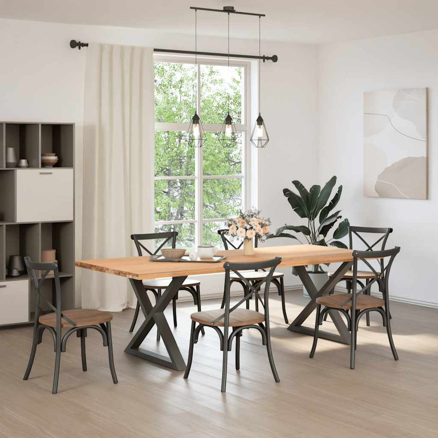 Eettafelpoten 2 st 90x(72-73,3) cm staal antraciet
