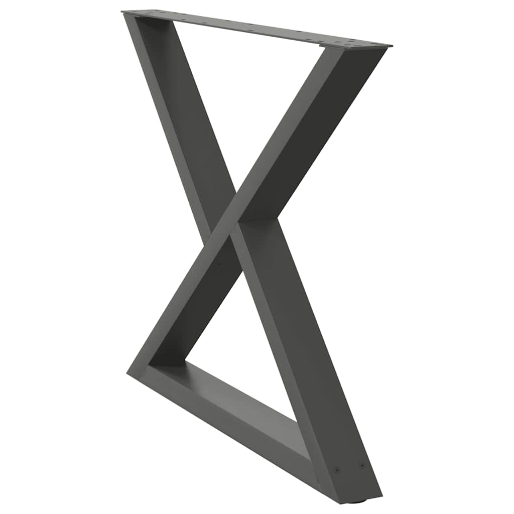 Eettafelpoten 2 st 90x(72-73,3) cm staal antraciet