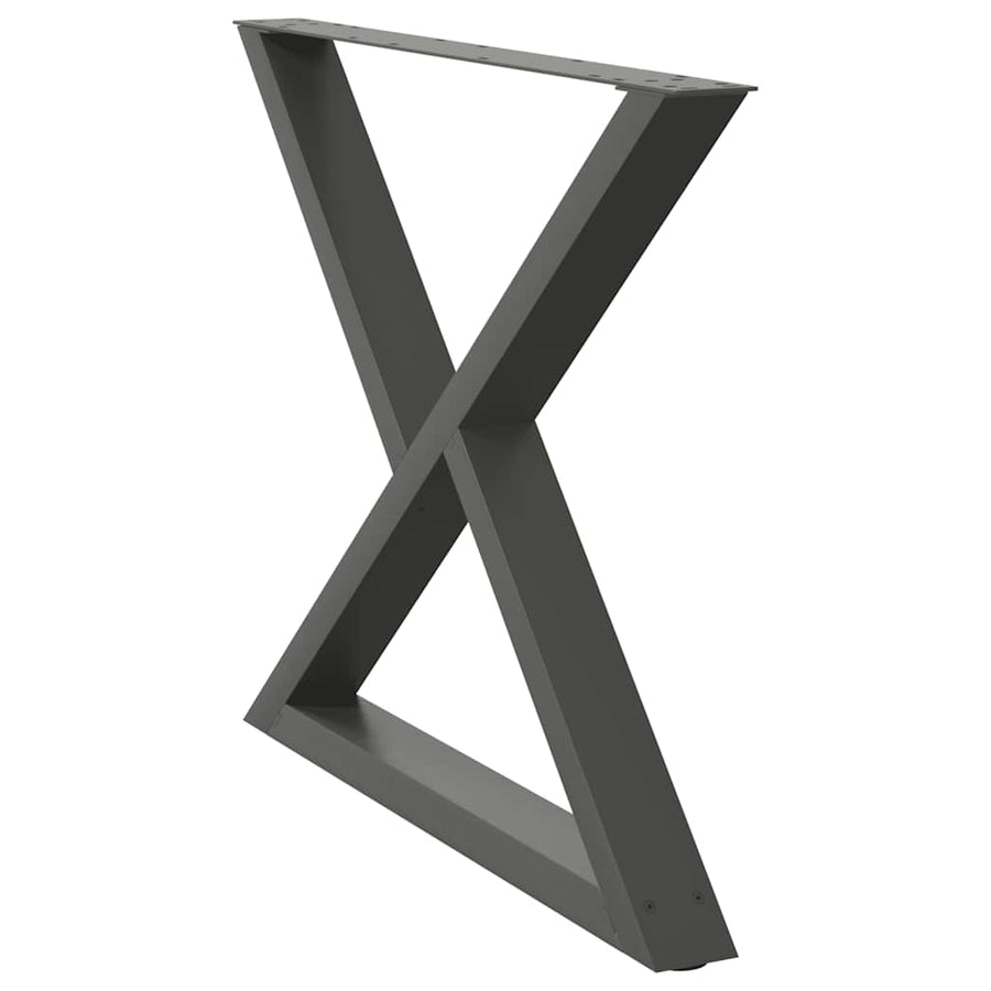 Eettafelpoten 2 st 90x(72-73,3) cm staal antraciet