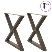 Tafelpoten 2 st 90x72-73,3 cm staal naturel