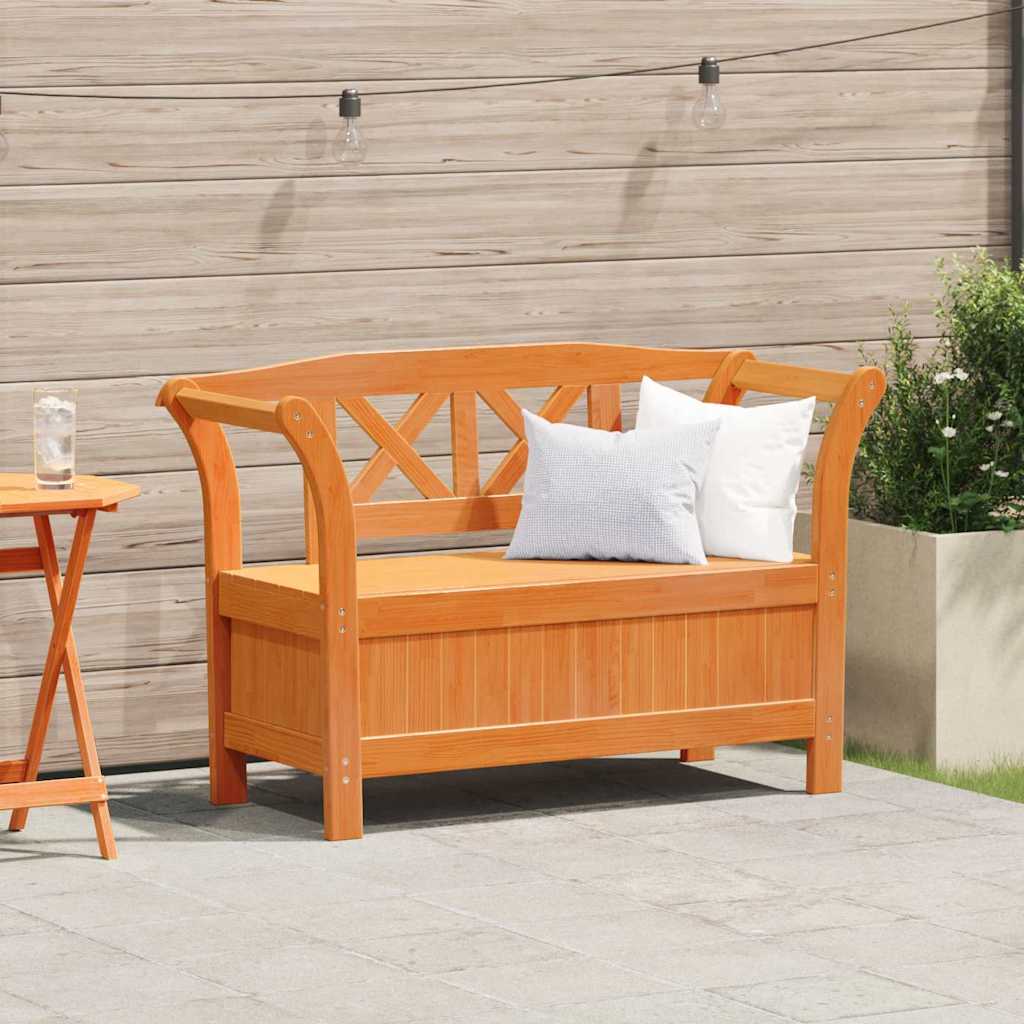 Tuinbank met opslag Bruin 119 x 44 x 76 cm Massief grenenhout