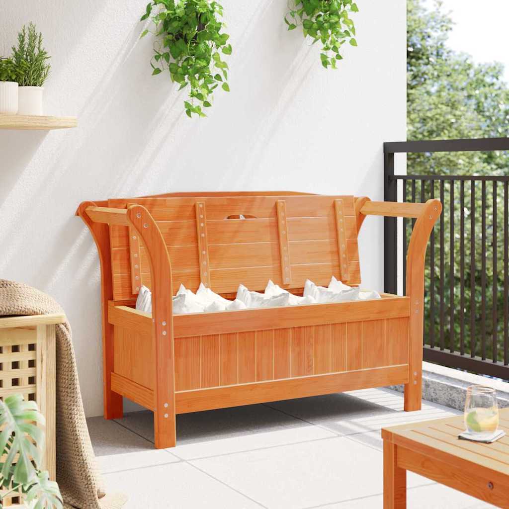 Tuinbank met opslag Bruin 119 x 44 x 76 cm Massief grenenhout