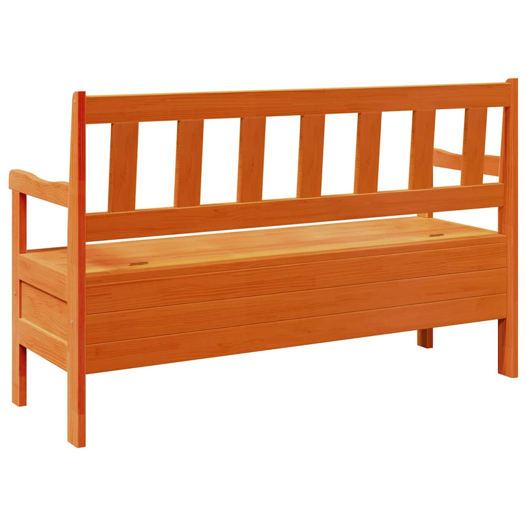 Tuinbank met opslag Bruin 119 x 44 x 76 cm Massief grenenhout