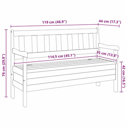 Tuinbank met opslag Bruin 119 x 44 x 76 cm Massief grenenhout