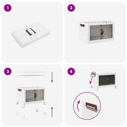 Opbergbox stapelbaar met wielen 28 L 48x29,5x33 cm