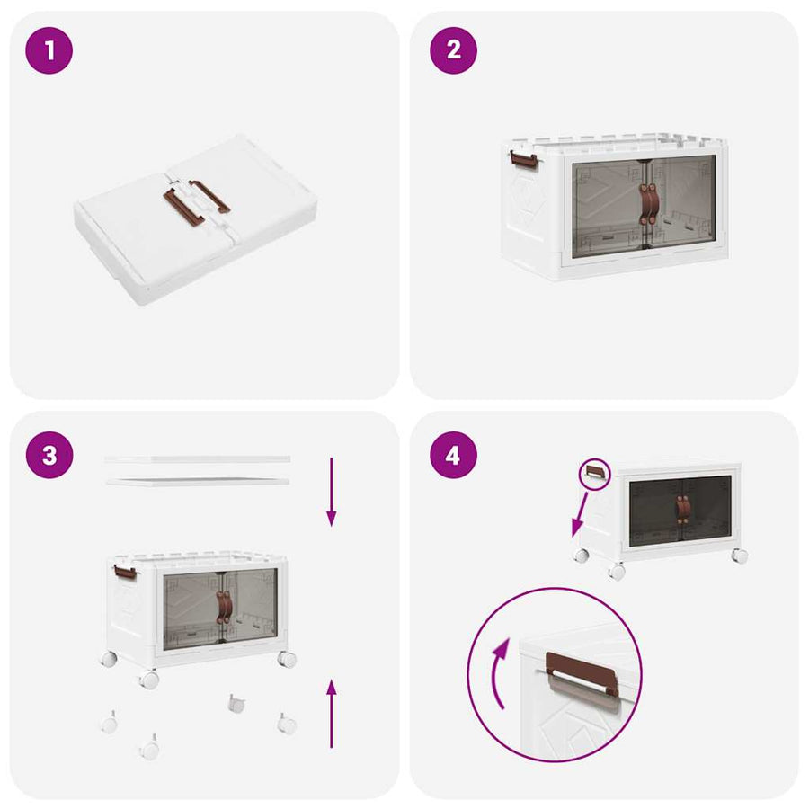 Opbergbox stapelbaar met wielen 28 L 48x29,5x33 cm