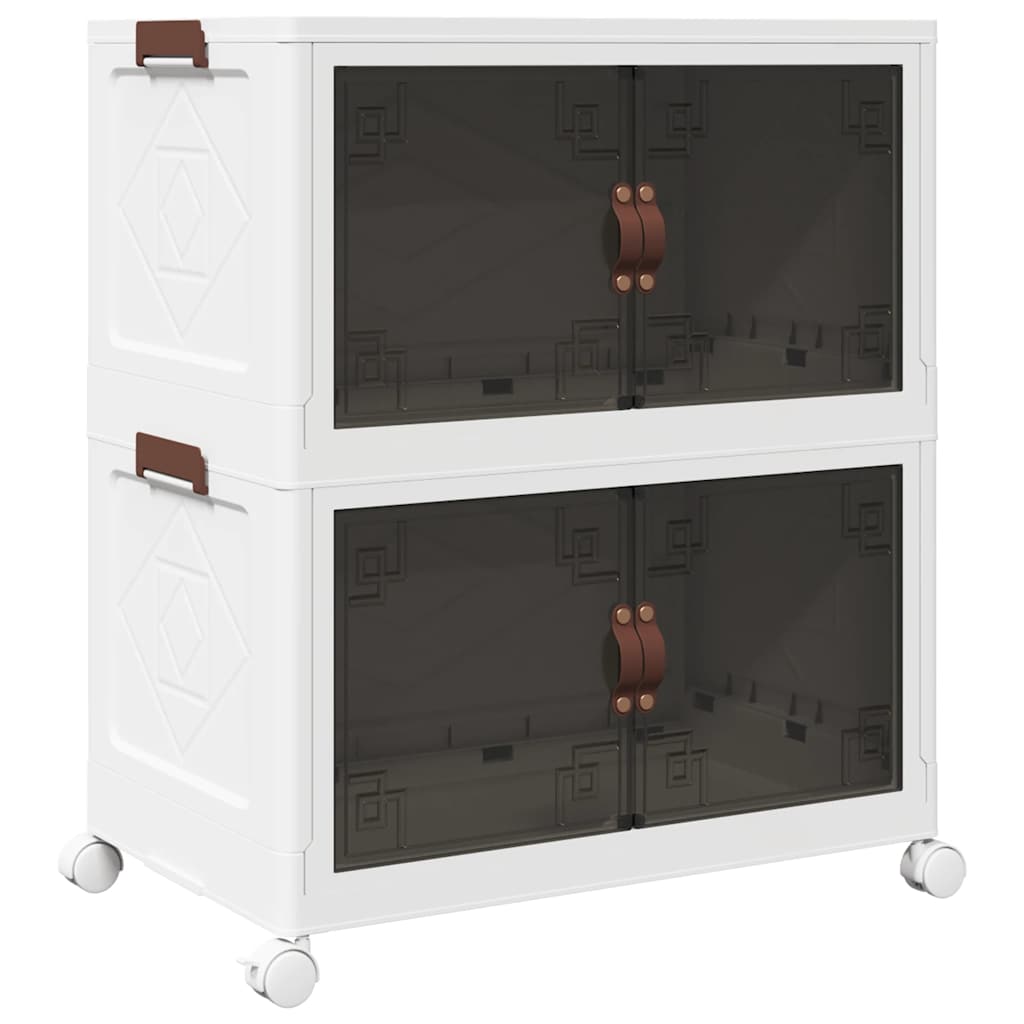 Opbergbox stapelbaar met wielen 2-laags 75 L 65x40x76 cm