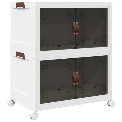 Opbergbox stapelbaar met wielen 2-laags 75 L 65x40x76 cm