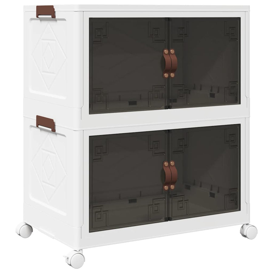 Opbergbox stapelbaar met wielen 2-laags 75 L 65x40x76 cm